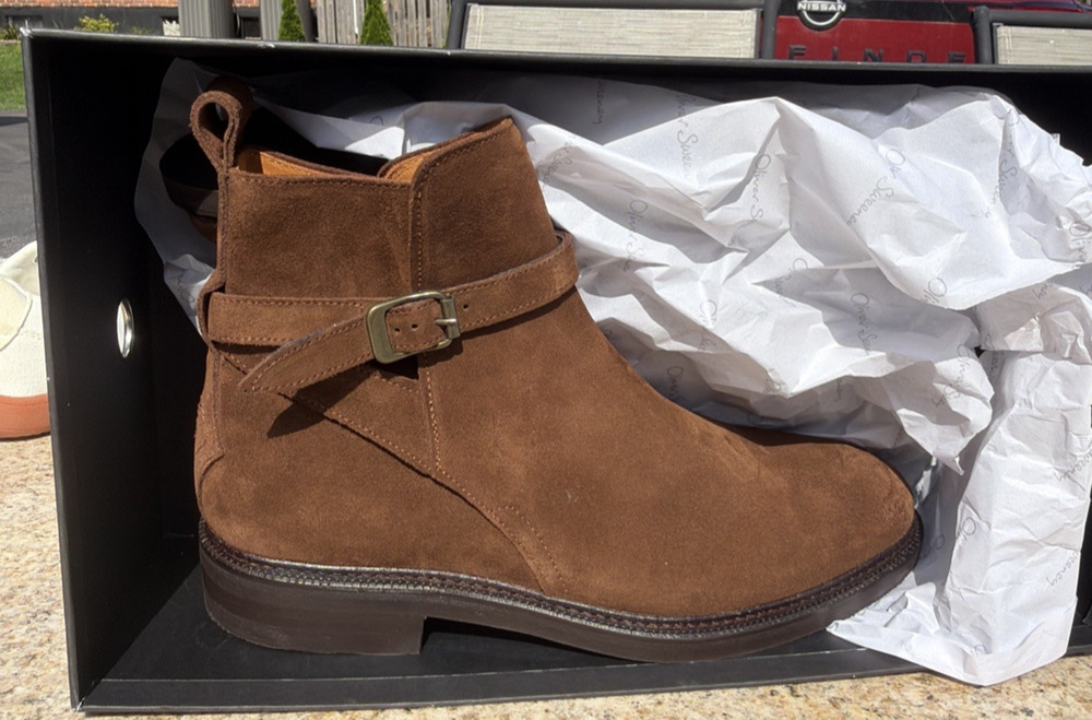 Oliver Sweeney Varzea Snuff Brown Suede Ankle Boots Men's Size 7 New In Box